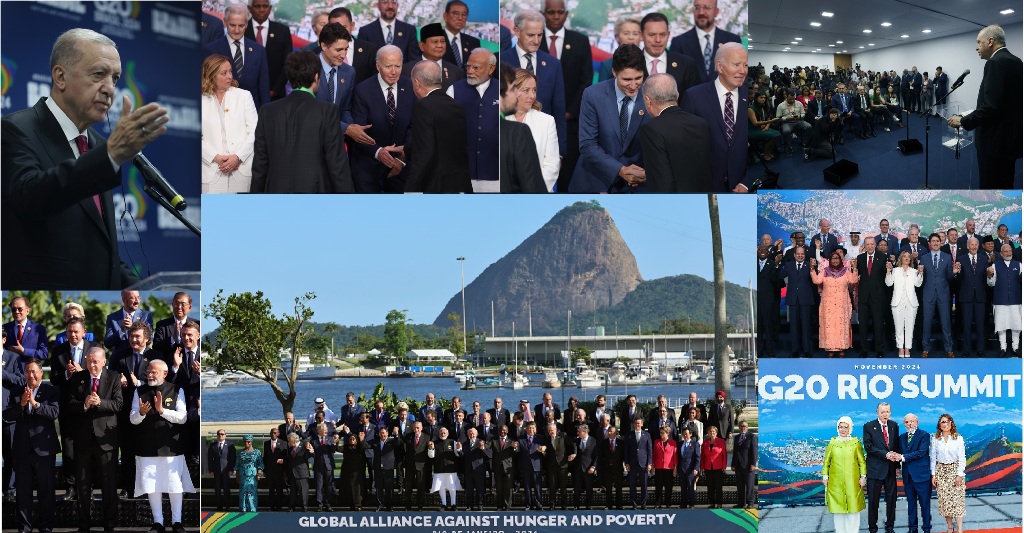 Cumhurbaşkanımız Recep Tayyip Erdoğan, G20 Liderler Zirvesinde basın toplantısı düzenledi; “Tüm insanlığın vicdanını sızlatan savaşlar, doğal felaketler ve zulümler karşısında uluslararası kuruluşların iflasına tanıklık ediyoruz”