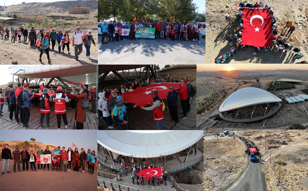 Şanlıurfa’da yüzlerce kişi Göbeklitepe’ye Cumhuriyet Yürüyüşü gerçekleştirdi